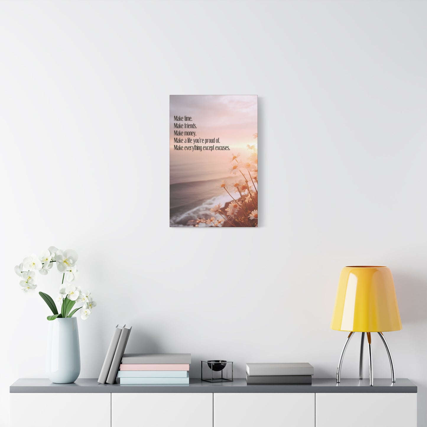 Inspirational Canvas Print — “Make time. Make friends. Make money…”
