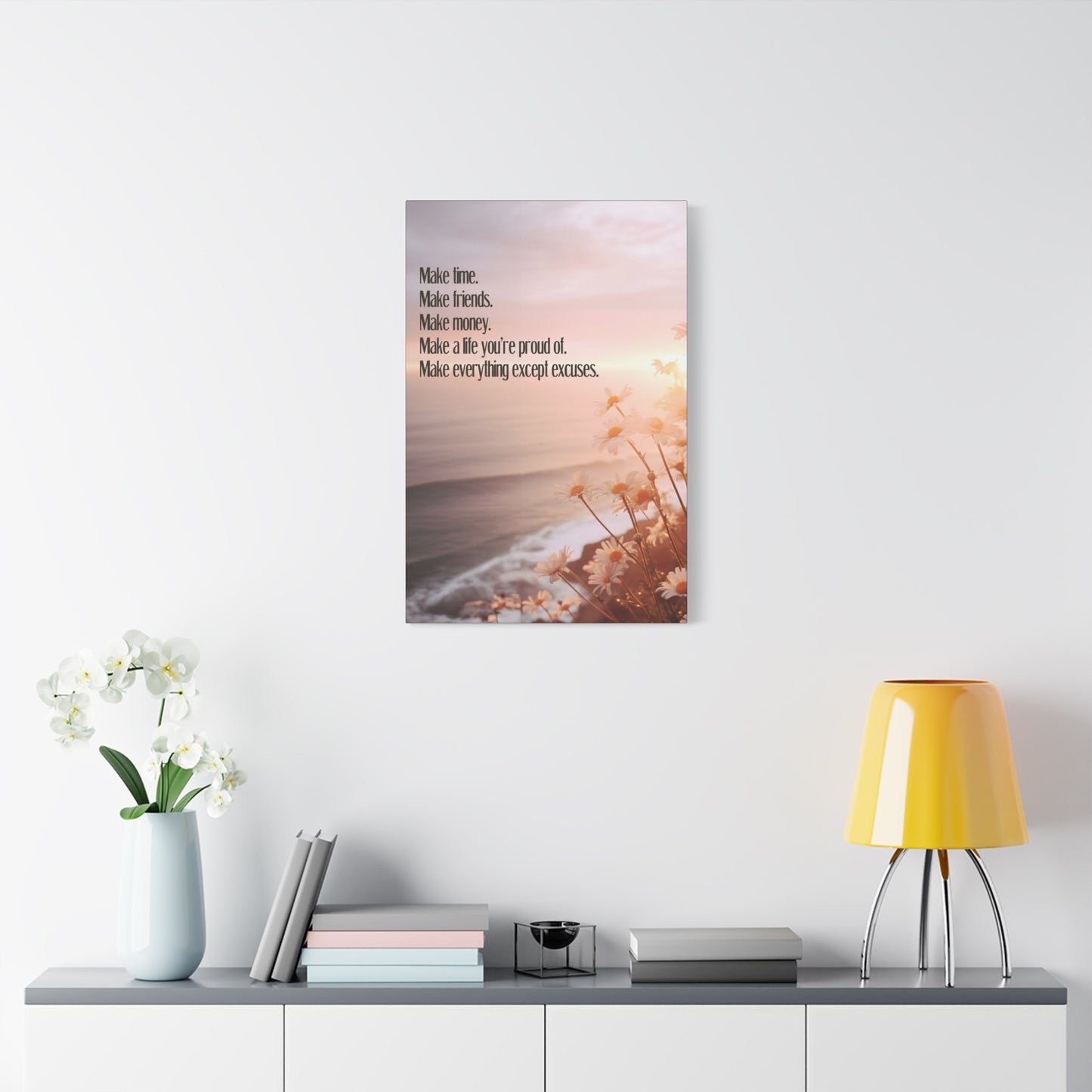 Inspirational Canvas Print — “Make time. Make friends. Make money…”