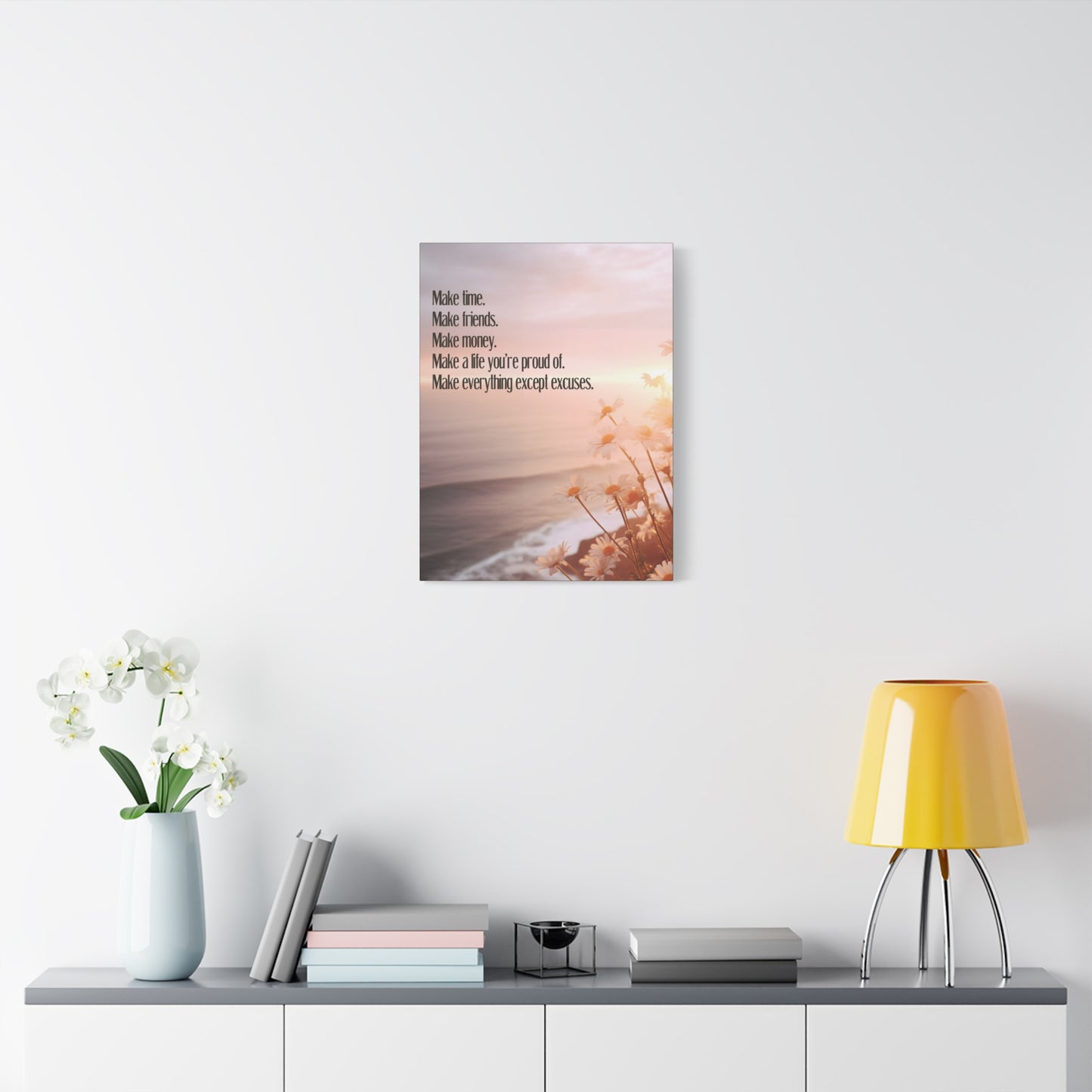 Inspirational Canvas Print — “Make time. Make friends. Make money…”